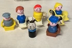 Vintage Fisher Price Little People Lot Chairs, 5 People, Dentist Chair, Rocking