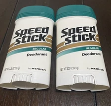 2 Vintage Speed Stick Deodorant By Mennen Regular Scent WIDE 2.5 oz Unused