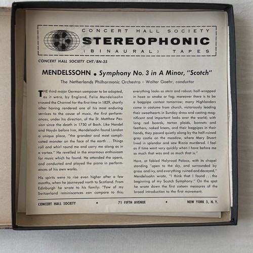 Felix Mendelssohn - Symphony No. 3 A Major Concert Hall Society Reel 2 Track 7.5 - Picture 3 of 5