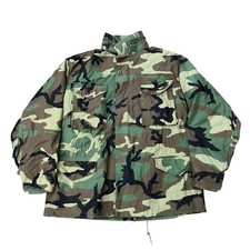 US Army Men  s Large Camo Field Coat Jacket Cold Weather Woodland Camouflage