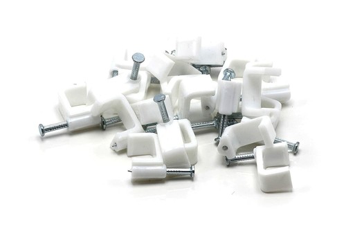 RG6 Dual Coax RG6 Cable Clips - White | 50 Pieces - 14mm Nail Clip | Twin / Two - Picture 2 of 9