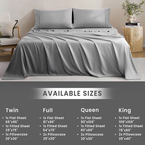 Qatan Premium 4PC Sheet Set - Deep Pocket, Wrinkle & Fade Resistant Bedding - Picture 31 of 151