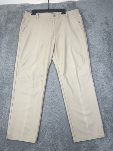 IZOD Golf Pants Mens 38x30 Khaki Beige Slim Fit Performance Polyester Stretch - Picture 1 of 18