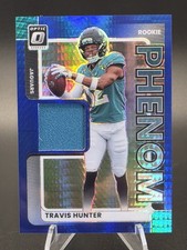 2025 Donruss Optic #RPBH-THR Travis Hunter Rookie Phenoms Blue Hyper (RC)