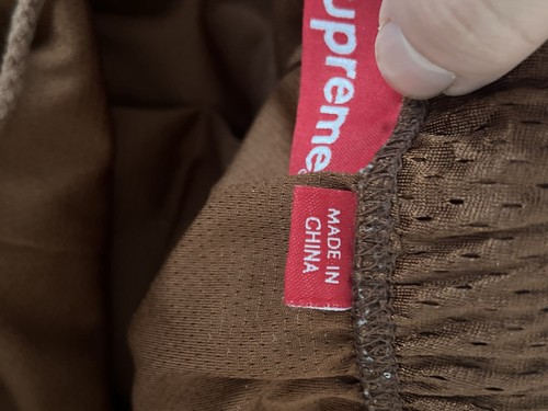 USED Supreme Brown Small Box Logo Baggy Mesh Shorts SS24 Men’s Size Large - Picture 6 of 8