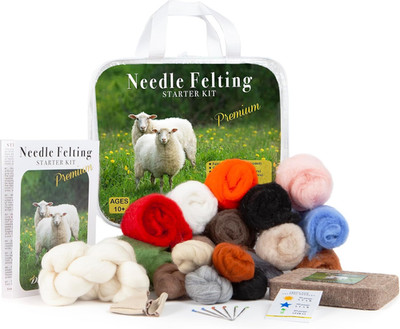 Needle Felting Kit for Beginners Wool Craft Set with Tools and Storage Case