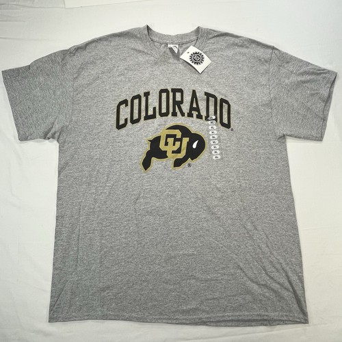 T-shirt Colorado University uomo XL grigia manica corta nuova con etichette logo - Foto 2 di 12