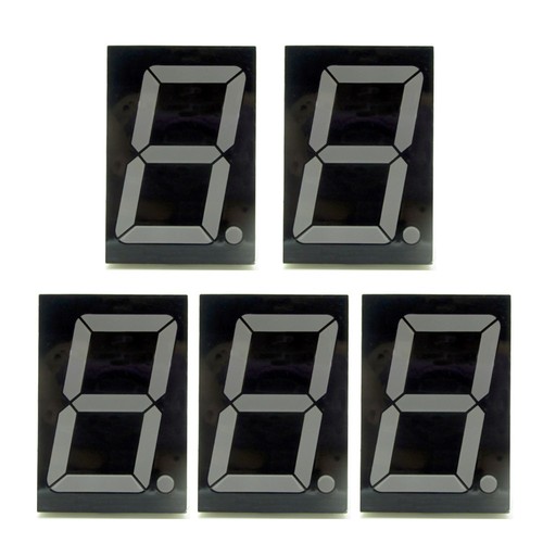 5 × Red 7 Segment 2.3" Common Anode LED Single Digit Display 1 Bit 10-Pins PCB - Picture 2 of 10