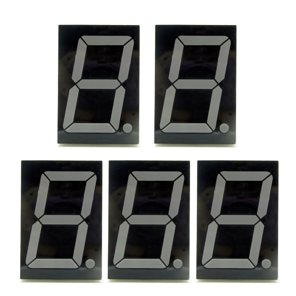 5 × Red 7 Segment 2.3" Common Anode LED Single Digit Display 1 Bit 10-Pins PCB - Image 2 of 4