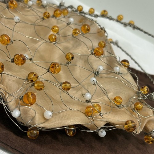 Auténtico bolso de mano BOTTEGA VENETA organza con cuentas nuevo con certificado y plumero - Imagen 6 de 12