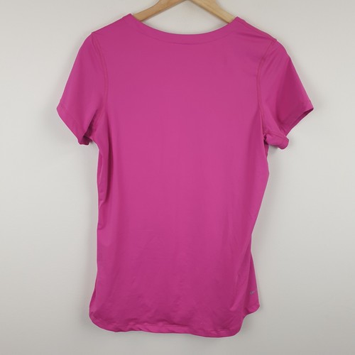 Nike Pro Top Womens XL Pink Dri Fit Sports Activewear Gym Logo T-Shirt - Picture 6 of 11