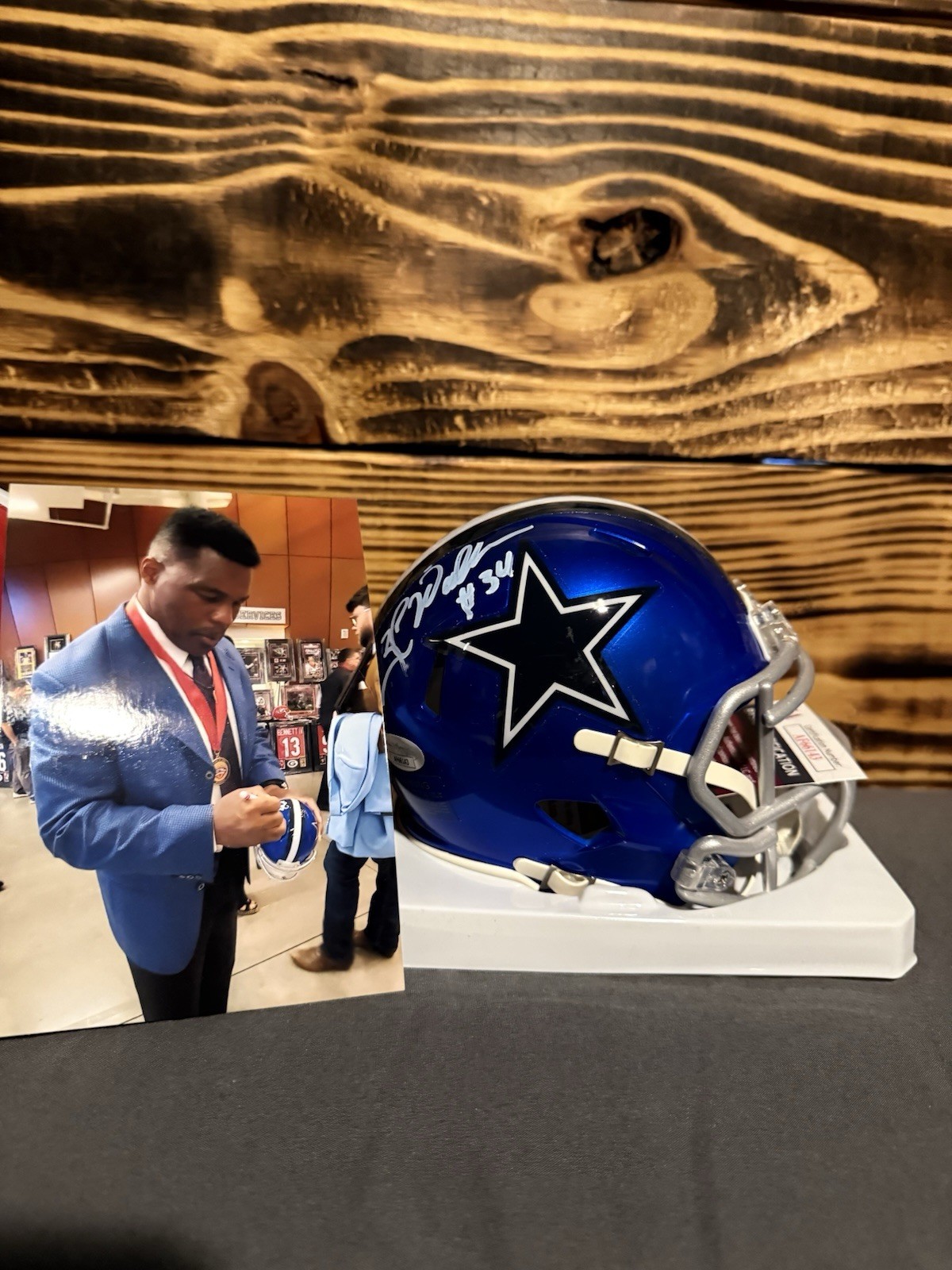 Herschel Walker Autographed Signed Dallas Cowboys FLASH MINI HELMET JSA COA 