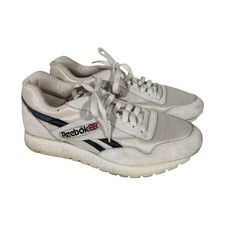 Reebok Classic Vintage 80s 90s Retro Men s 8 White Navy Blue Running Shoes
