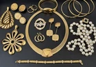 Vintage High End Gold Plated  ALL Designer Signed Jewelry Lot Trifari Swarovski