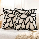 2 Pack Clustered Rose Embroidered Pillow Covers