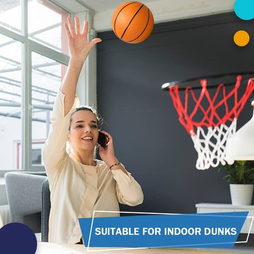 6" Mini Basketball for Basketball Hoop, Small Inflatable Balls, Plastic Sandb... - Picture 8 of 8