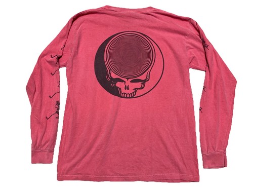 Grateful Dead Men’s Shirt Large Comfort Colors Skull Skeletons Pink Long Sleeve