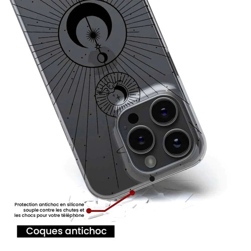 Coque en silicone imprimée compatible Apple iPhone 12 Pro Max Cercles de Lune - Photo 5 sur 6