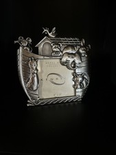 Kenrich Baby picture frame, Noah's Ark design, Pewter Silver Tone , Brand New