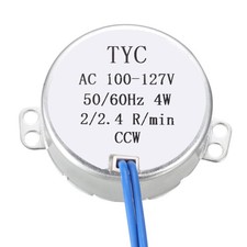 Metal Gear Synchronous Motor AC 100-127V 2-2.4RPM 50-60Hz CCW 4W,1PCS