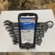 8 piece Combination Heat Treated Wrench Set Metric 8 thru 19 mm & Spanner Holder