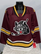 CHICAGO WOLVES AHL CCM HURRICANES AFFILIATE HOME HOCKEY JERSEY MENS LARGE NWT
