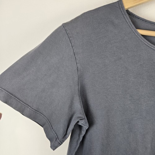 Flax Tshirt Womens Size Small Slate Blue Casual Cotton Lagenlook Cropped USA - Picture 6 of 8