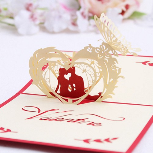 3D Three-dimensional Greeting Card Valentine's Day Cards up Greething - Picture 5 of 12