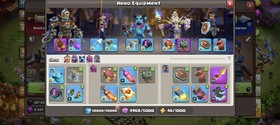 TH18 Heroes 100/100/90/75/50 | LOT OF  SKIN !!! | GREAT HEROE EQUIPMENT | CHEAP