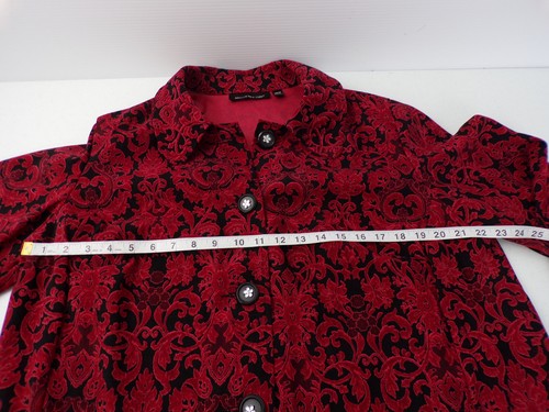 Briggs of NY Damen Gr. 18 W Langarm Schwarz/Rot Samt Blazer - Bild 8 von 11