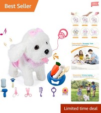 9.1-Inch Electronic Plush Puppy: Interactive, Walking, Barking Toy Gift for Kids