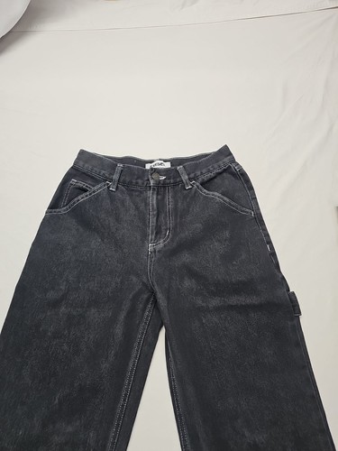RSQ Y2K Baggy dunkel schwarz Denim Hose Herren Größe 26x30 Carpenter Jeans - Bild 8 von 15