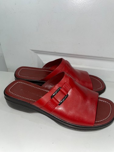 Sandalia gruesa de cuero para mujer Bandolino vintage Y2K talla 9 punta cuadrada con caja - Imagen 2 de 10