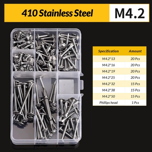 Blechschrauben Linsenkopf mit Bund selbstbohrend 4,2 4,8 Edelstahl Bohrschrauben - Picture 17 of 72