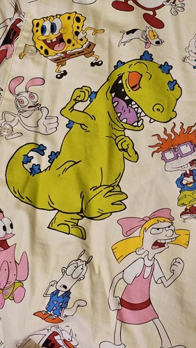 Camicia Nickelodeon x stampa all over con bottoni colletto anni 90 cartoni animati XL - Foto 6 di 6
