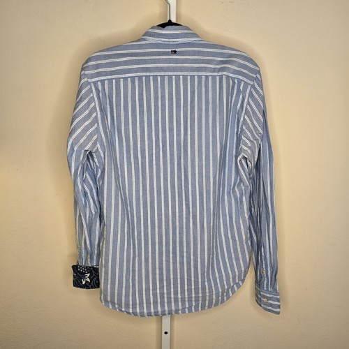 Scotch & Soda My Favorite Oxford Hemd blau weiß gestreift Knopfleiste Flip Cuff L - Bild 3 von 17