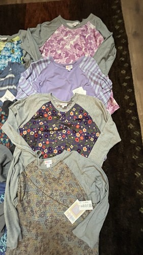 Lularoe 3/4 Sleeve-Stretch Shirts Randy Tops-4 NWT-Nice Mix Lot 13 Baseball-Tees - Picture 8 of 22