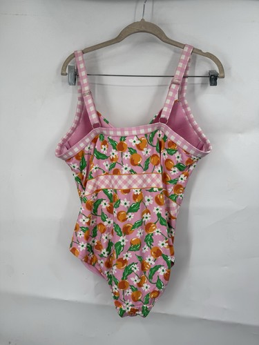 Draper James Lands End pfirsichfarbener Druck einteiliger Badeanzug Damen 18W pink adrett - Bild 3 von 10