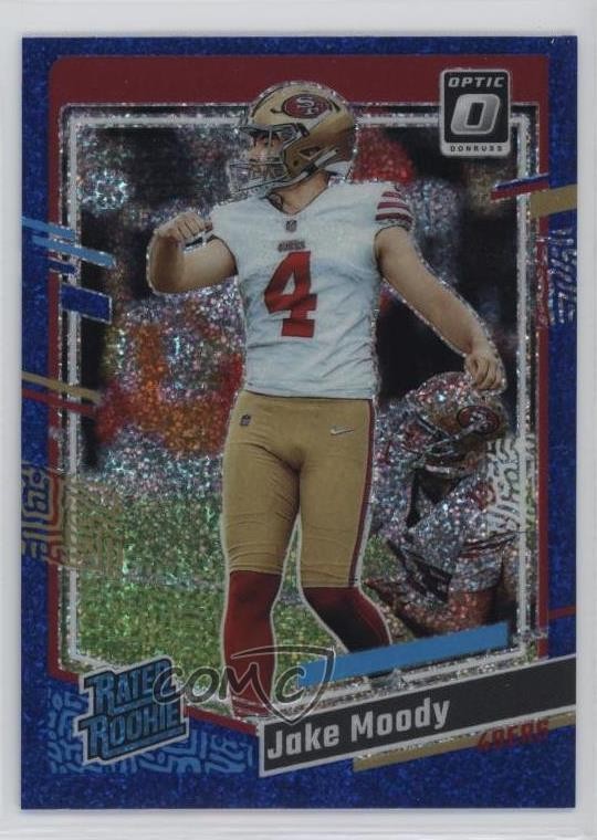 2023 Panini Donruss Optic Rated Rookie Blue Glitter Prizm Jake Moody #289 07sa