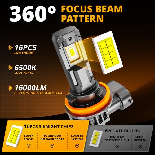 Faro LED alto bajo bombillas sin ventilador 4x para Chevy Impala 2006-2013 AUXBEAM 6500K - Imagen 2 de 12