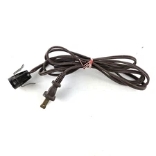 Single Clip-In Light Socket Cord Night Light Cord with Switch, Replacement Brown