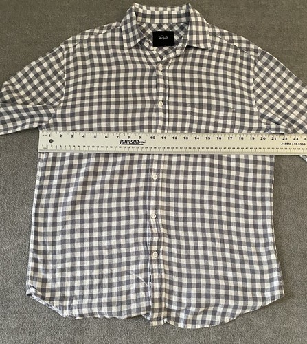 Rails Mens M Shirt Gray White Plaid Linen Blend Soft Button Up Casual Preppy - Picture 13 of 20