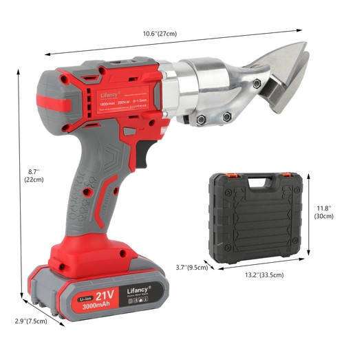 21 Volt 15 Gauge 3,000-SPM Off-Set Metal Shears Swivel Head Cordless 2 Batteries - Picture 2 of 13