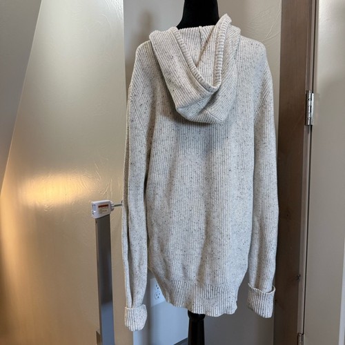 Suéter largo con capucha Banks Journal para mujer de gran tamaño blanco crema moteado neutro - Imagen 5 de 7