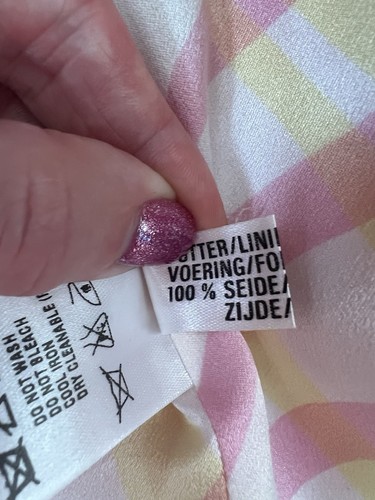 ESCADA 3 Piece 100% Silk Pastel Blouse Skirt Pink Ruffled Tweed Jacket Set 34/36 - Picture 14 of 24