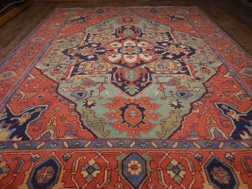 STUNNING 9x12 TURKISH HERIZ RUG VIBRANT SERAPI COLOR PALETTE MODERN SCHEME - Picture 4 of 24