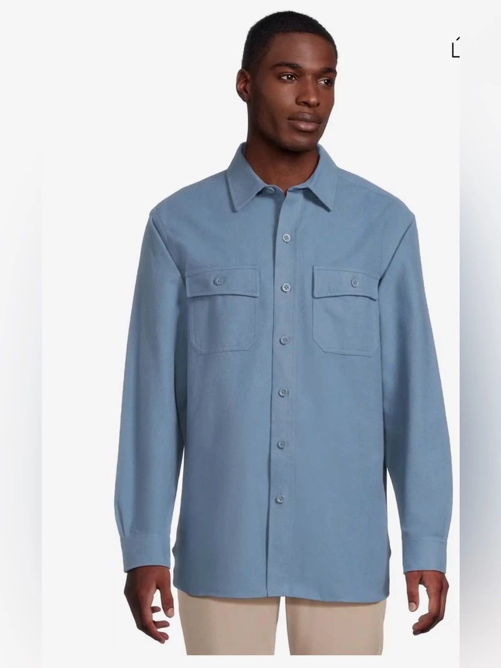 L.L. Bean Blue chamois shirt Heavy Flannel Shirt Large Outdoors Warm Hiking
Opens in a new window or