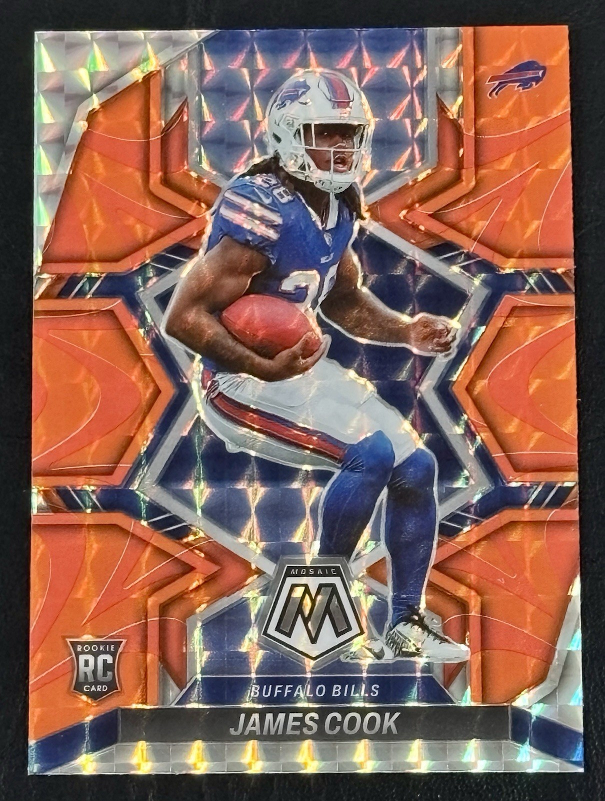 2022 Panini Mosaic  James Cook #309  Reactive Orange  Prizm Rookie  Bills