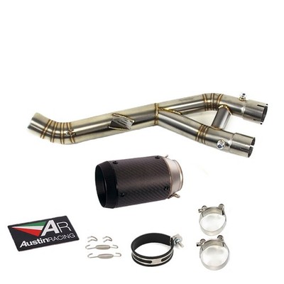 YZF R1 2015-2024 For Yamaha MT10 Slip On Exhaust Mid Link Pipe 61mm Muffler Tips