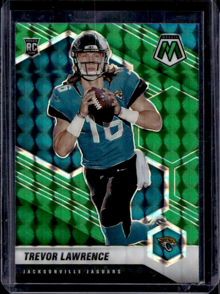 2021 Mosaic Trevor Lawrence RC Prizm Green Rookie #301 Jaguars